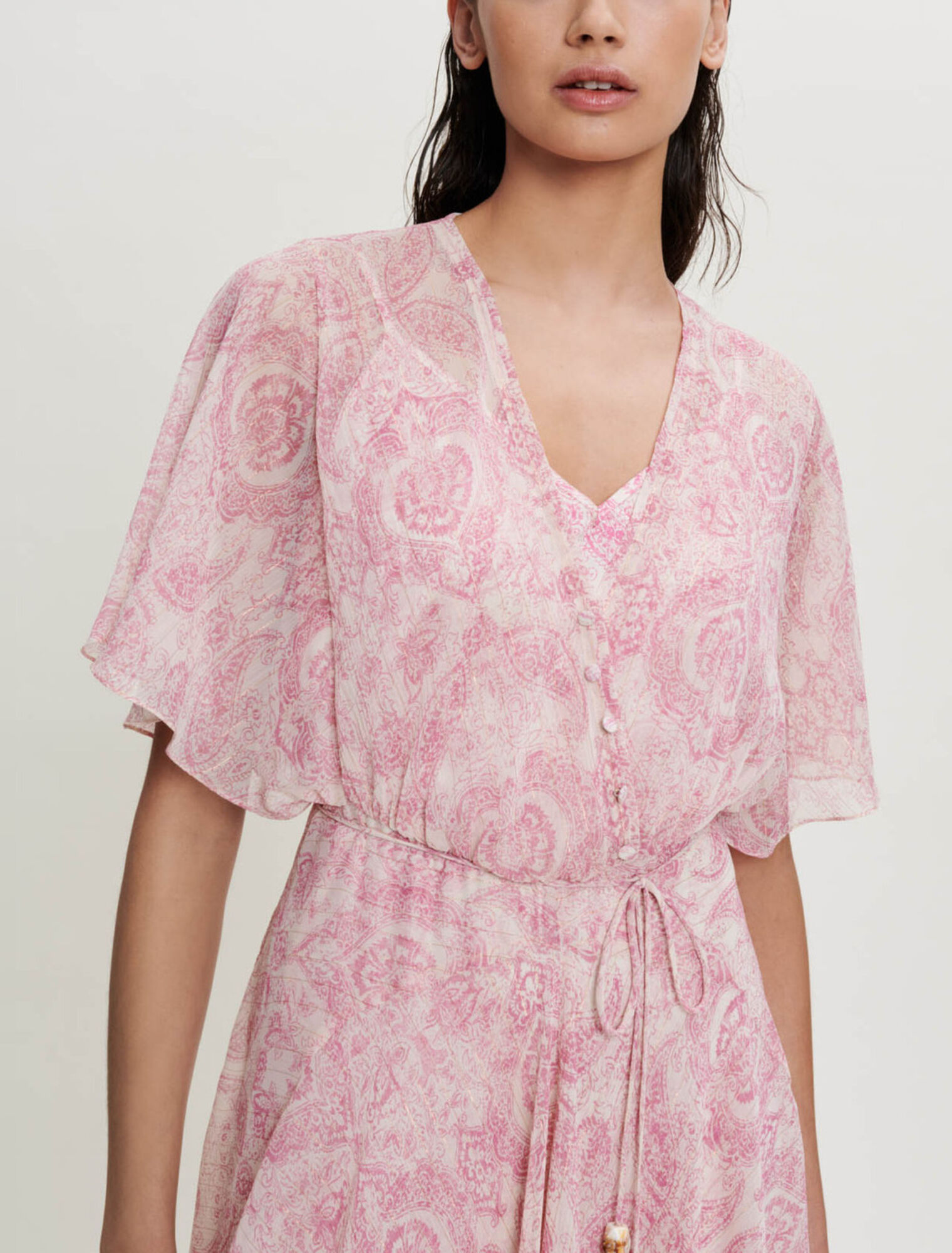 Robe foulard fluide à imprimé cachemire