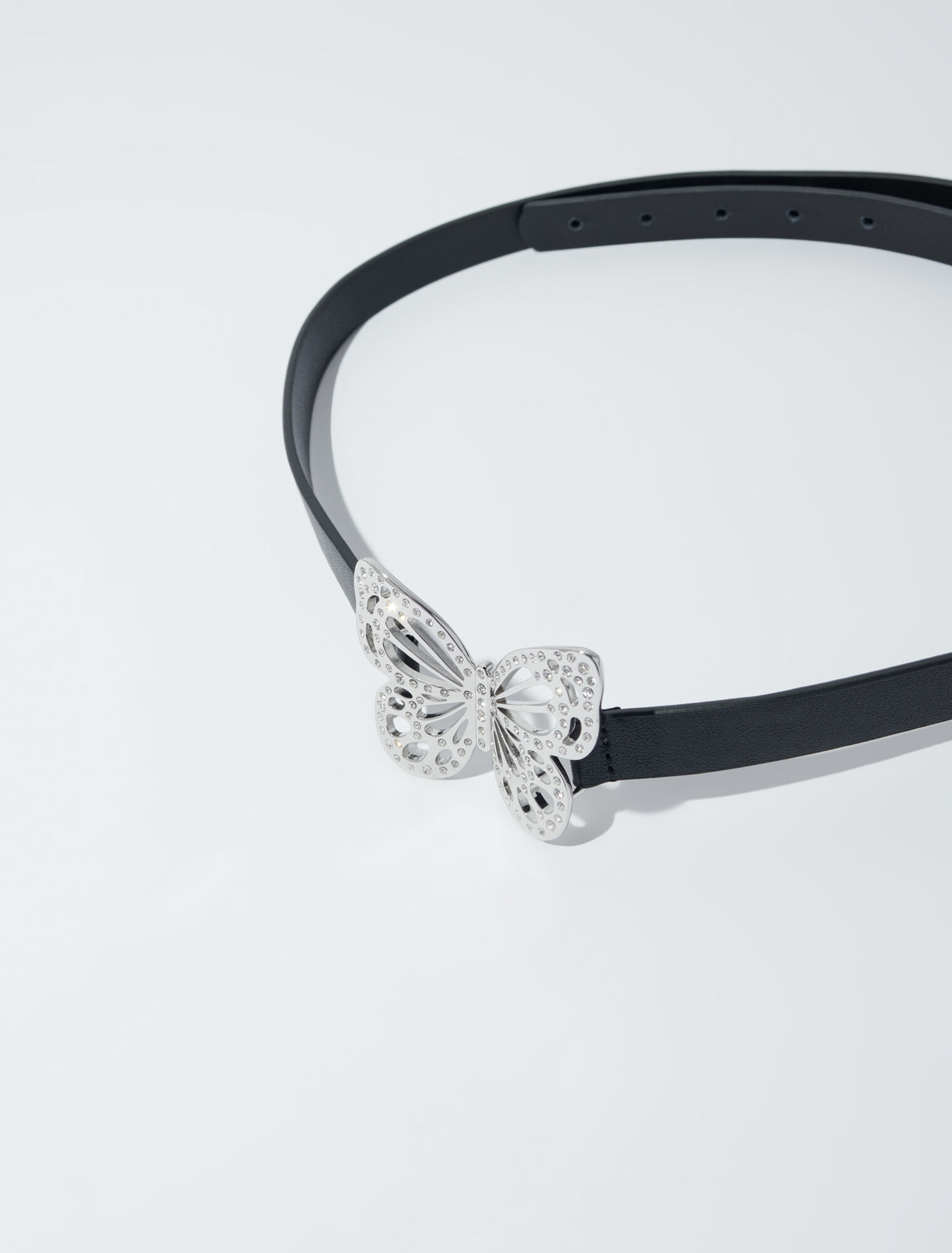 Ceinture fine papillon strassé