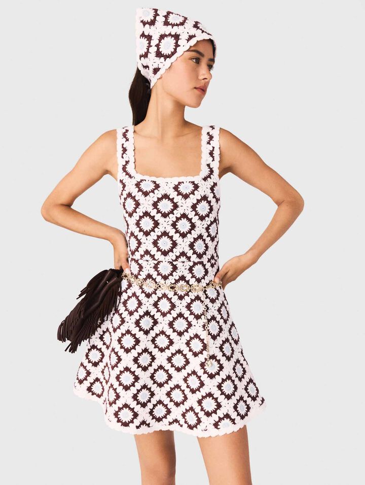 Robe en crochet &agrave; motif floral