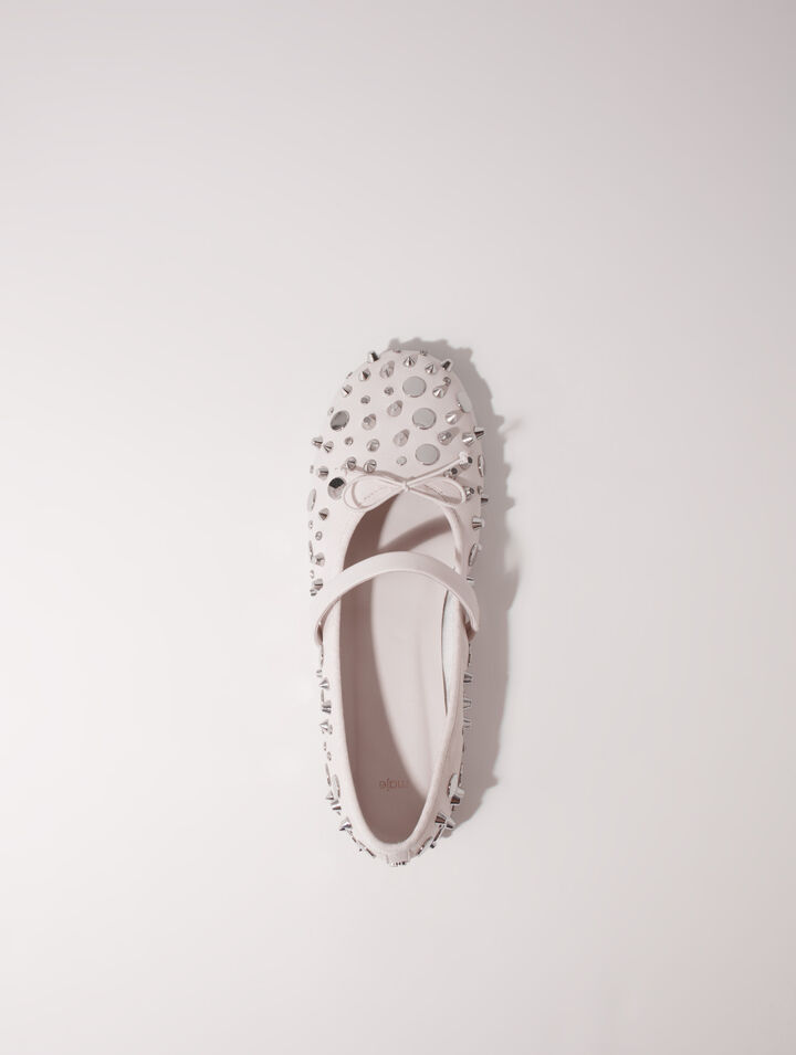 Ballerines à studs argentés