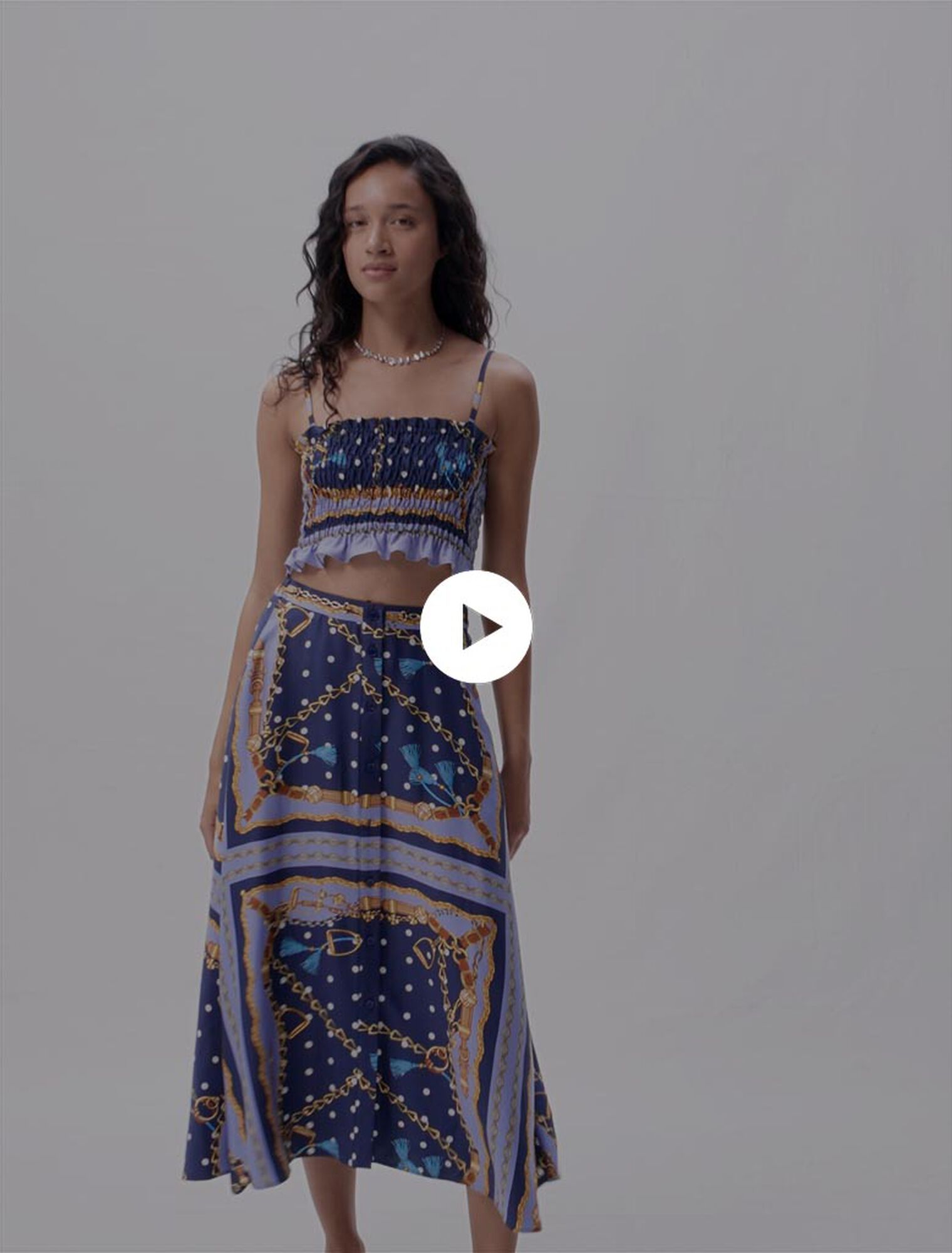 Jupe short satinée imprimée 