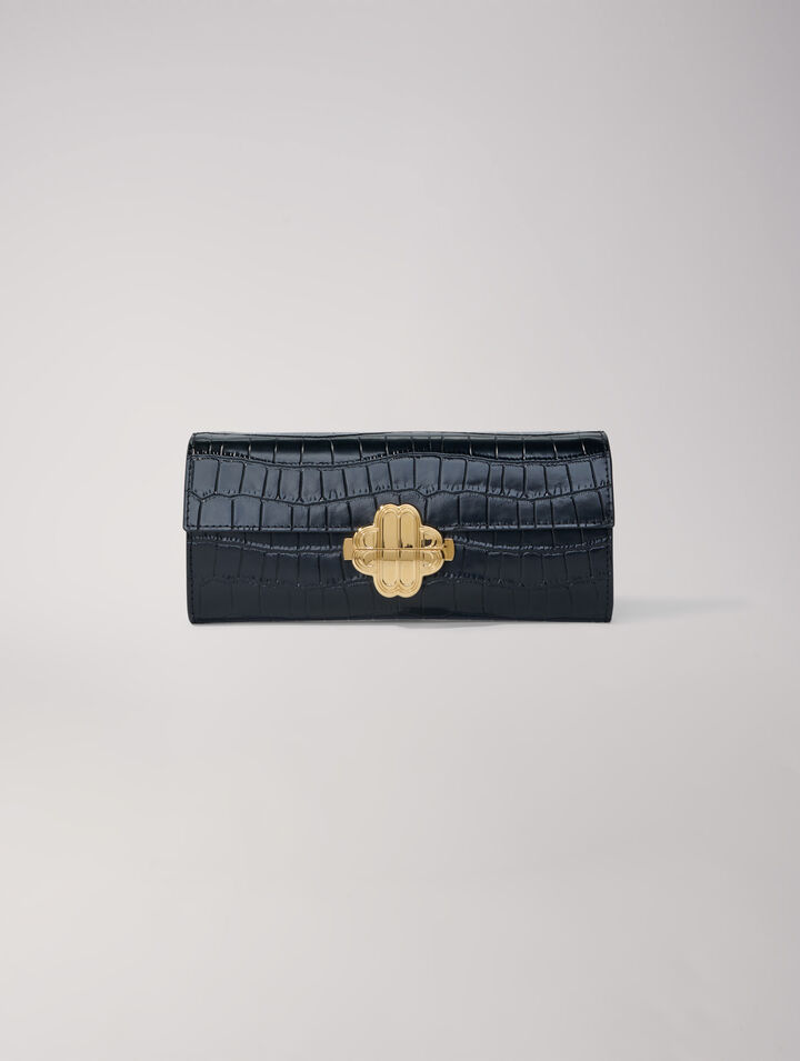Sac en cuir embossé croco