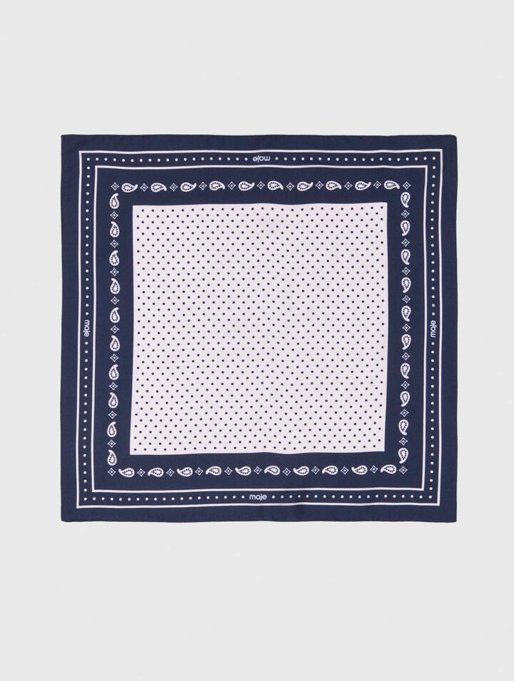 Bandana 60x60 imprimé en soie