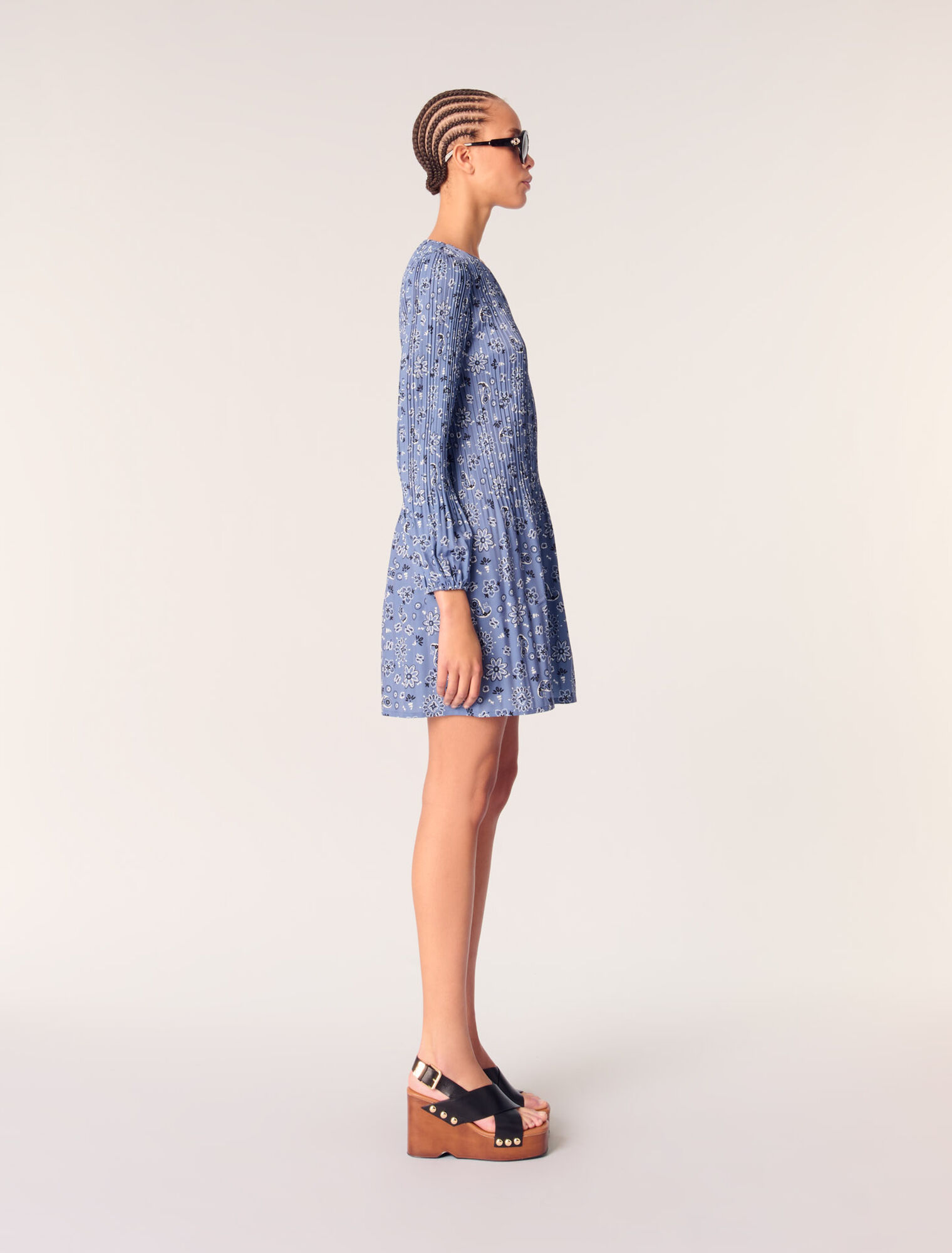 Robe plissée imprimée