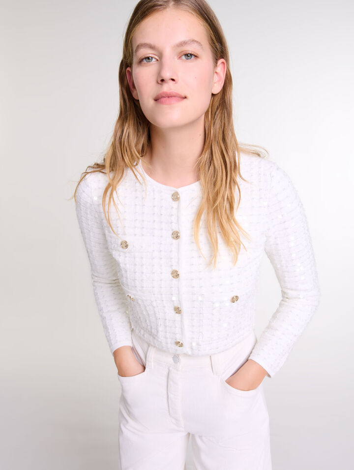 Cardigan en maille à sequins