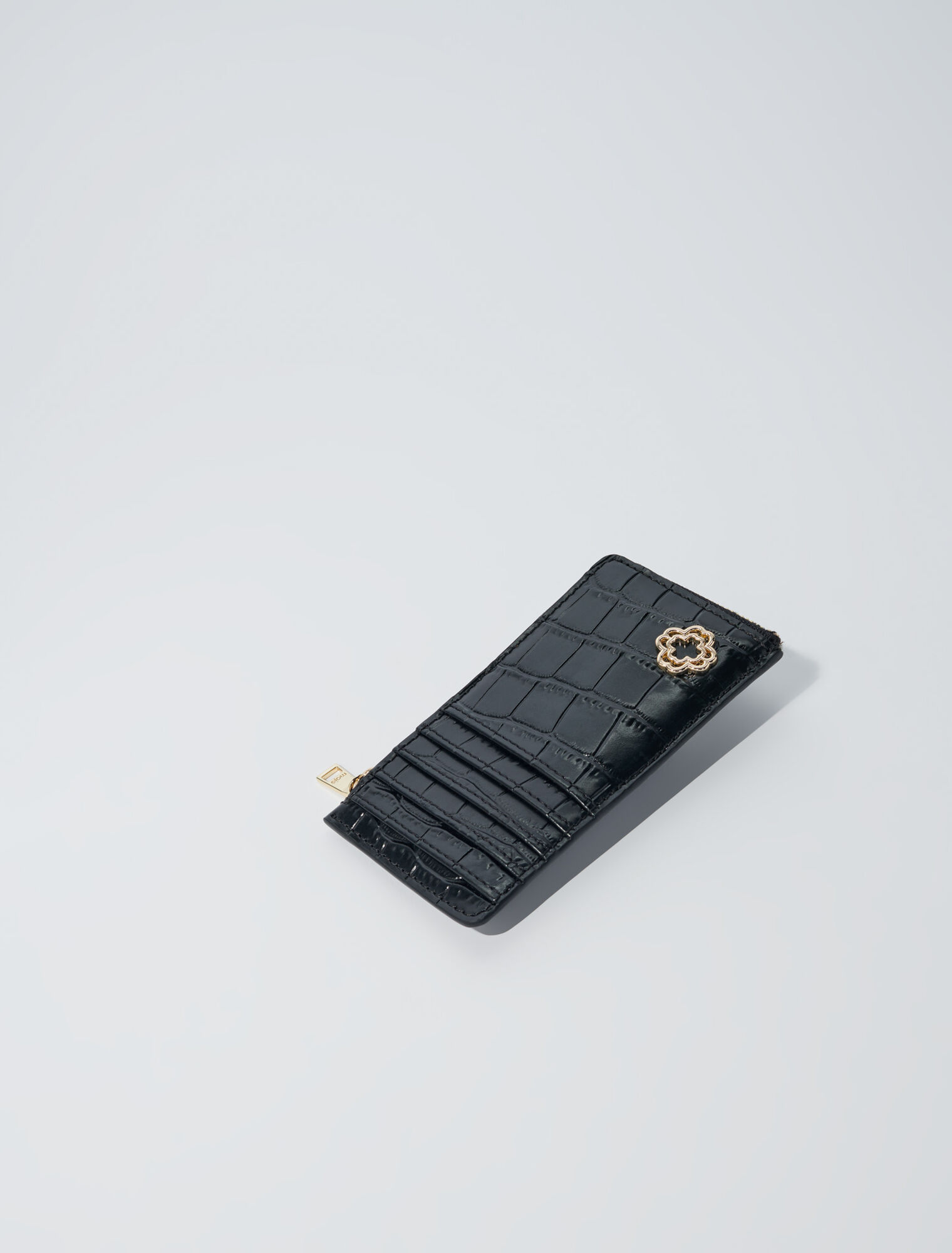 Porte-cartes en cuir effet croco