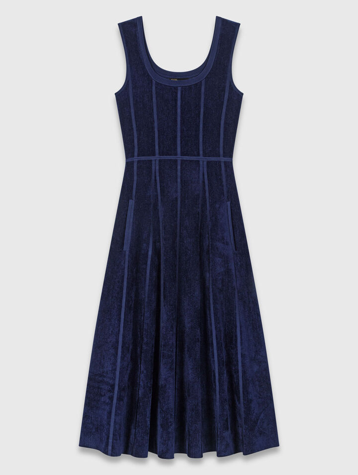 Robe longue en velours