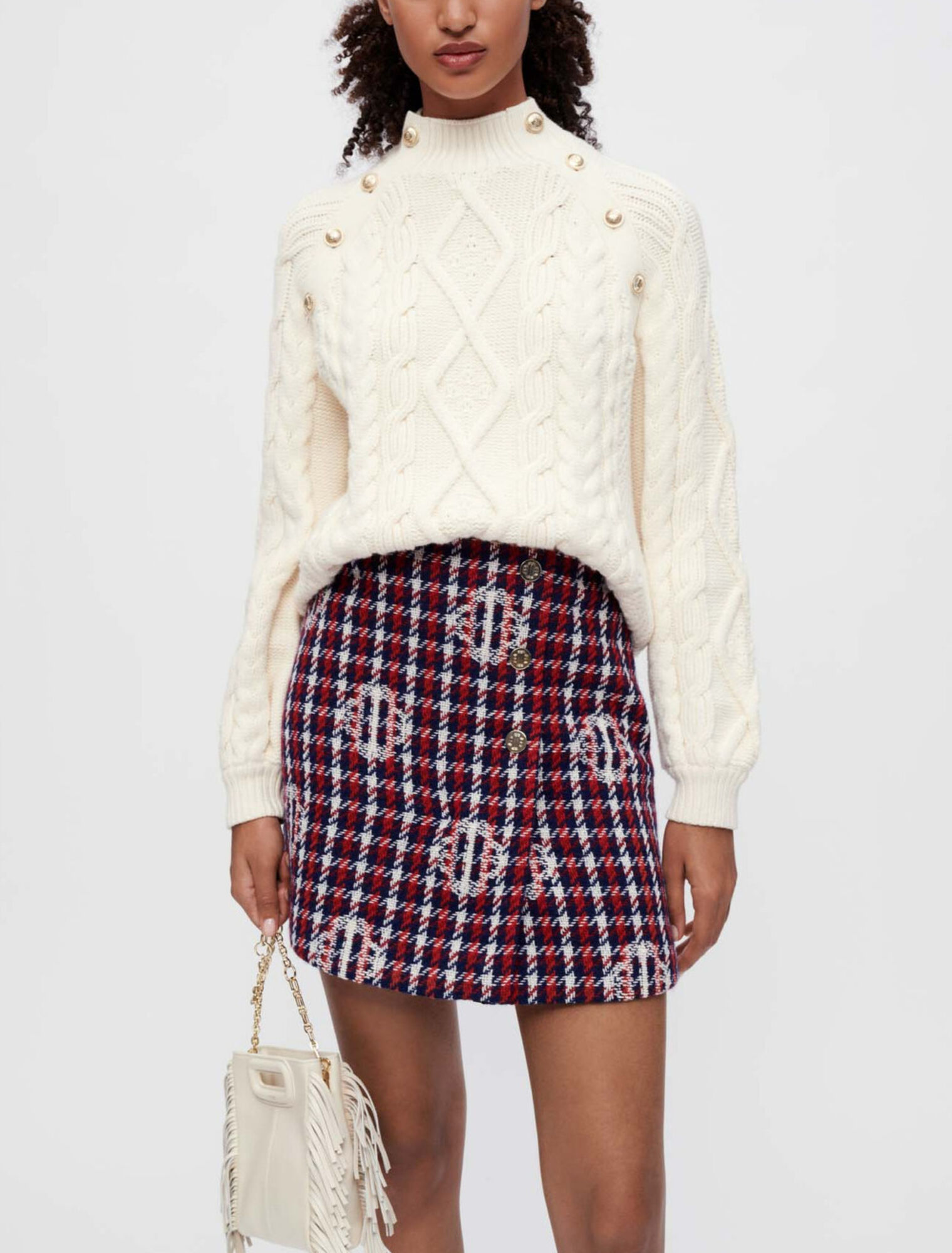 Jupe jacquard Clover à carreaux