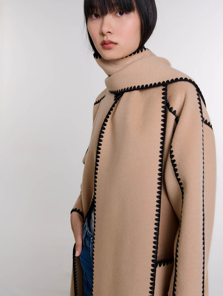 Manteau bicolore double face