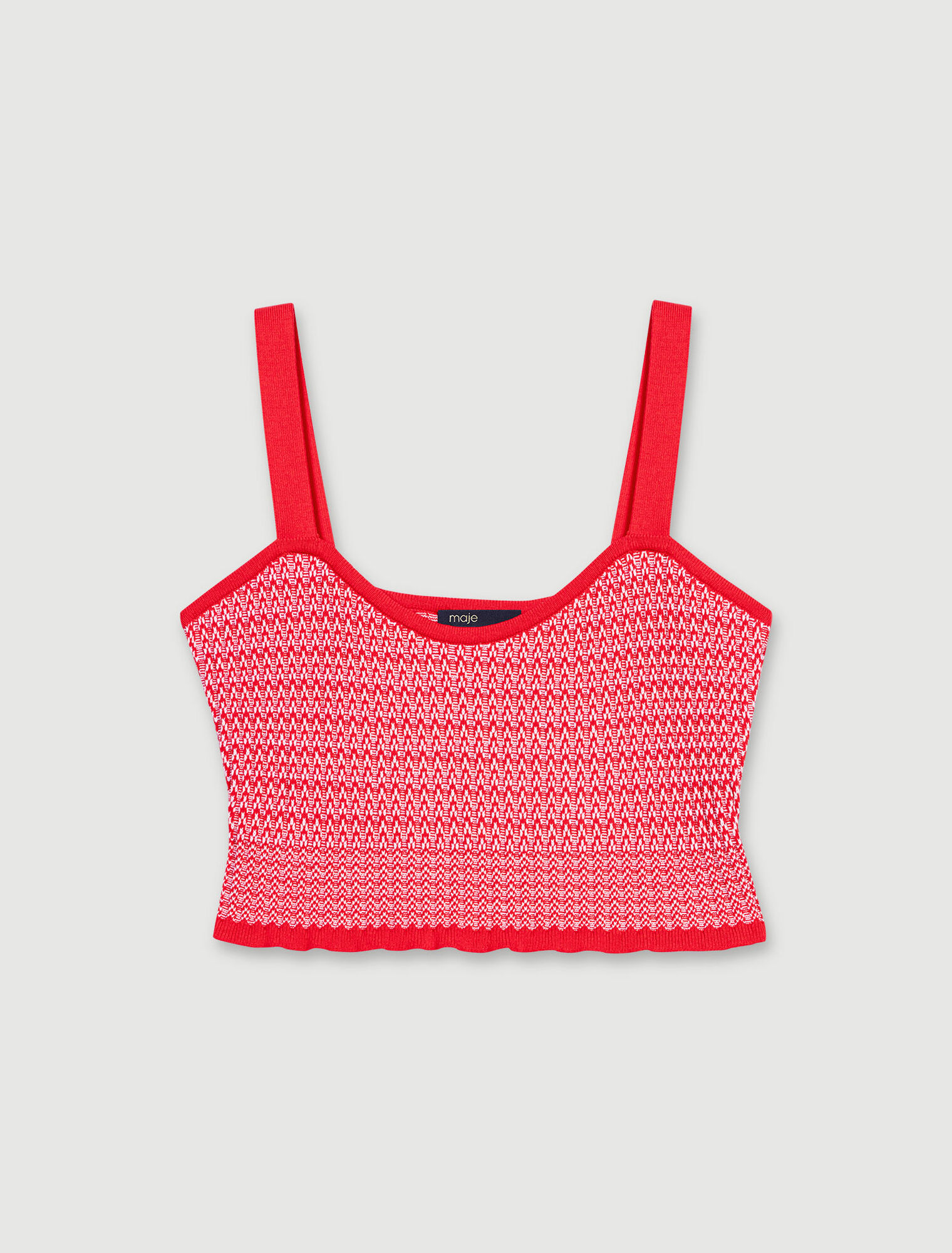 Twin set en maille motifs chevrons