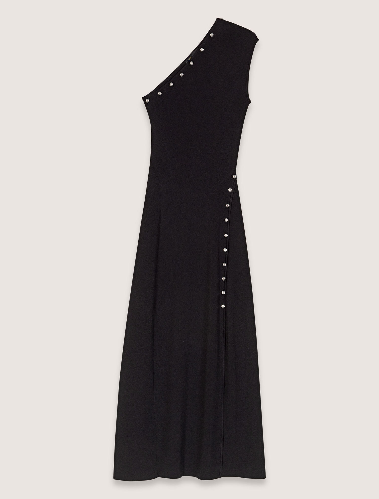 Robe longue en maille asymétrique