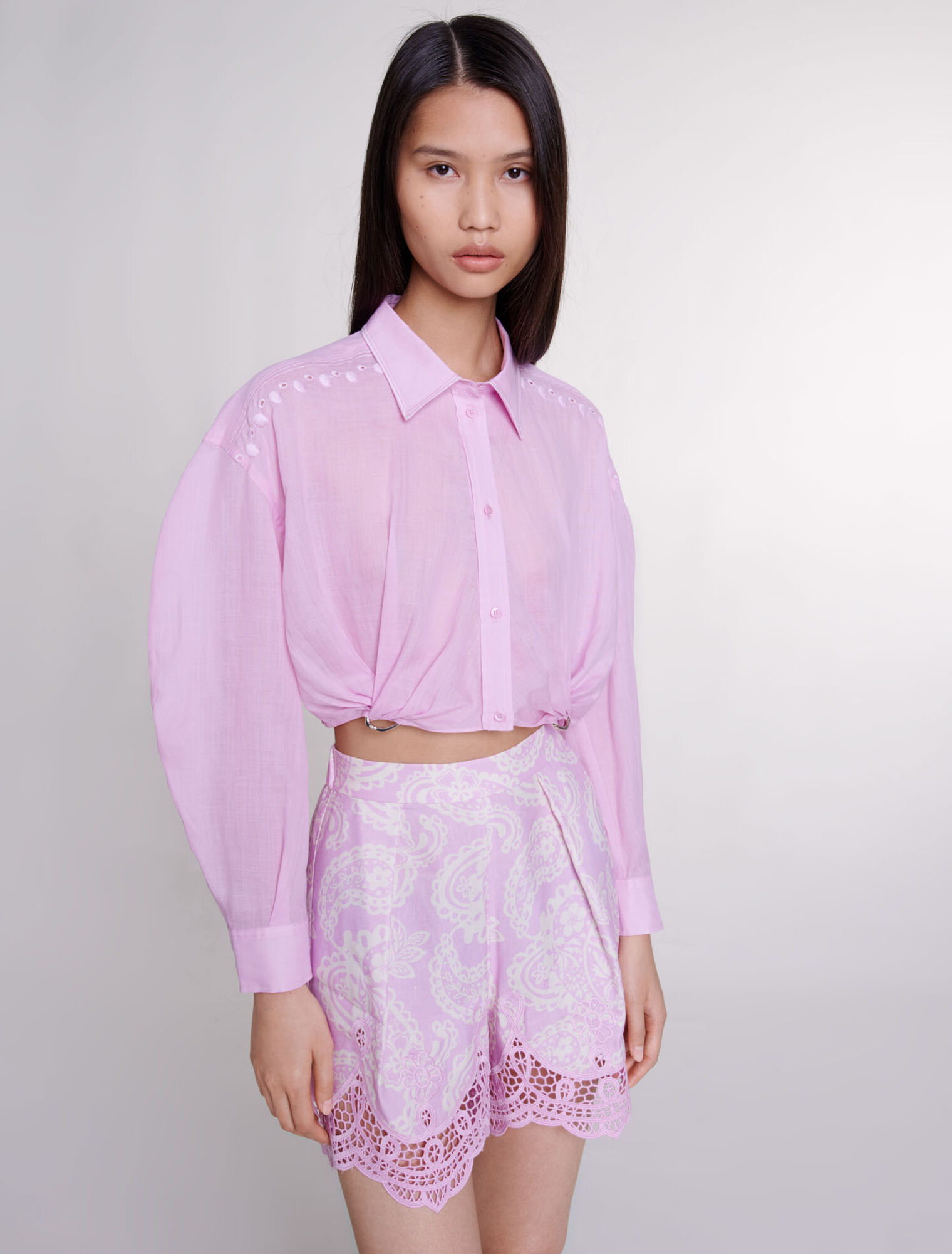 Chemise courte en ramie