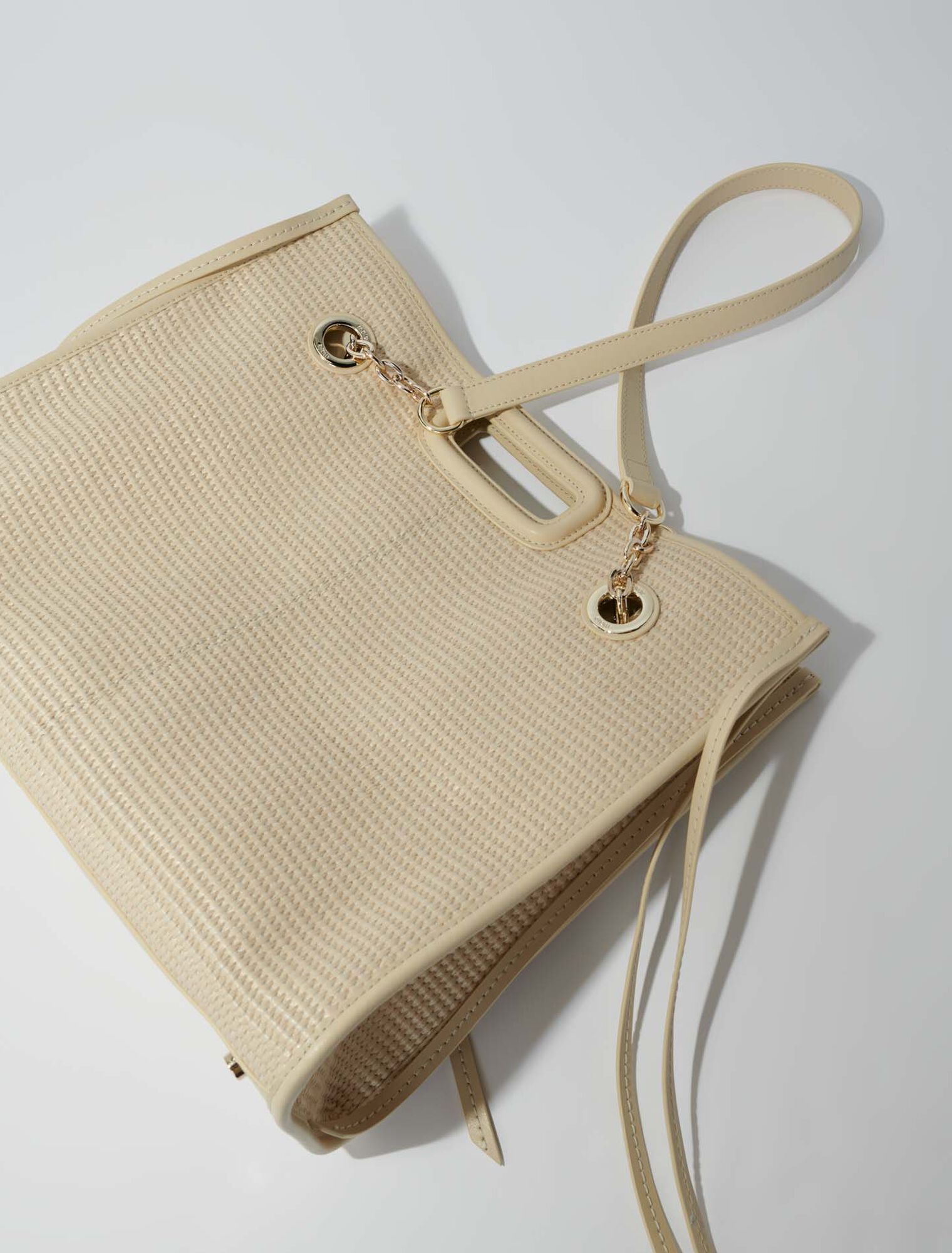 Cabas en textile effet raphia