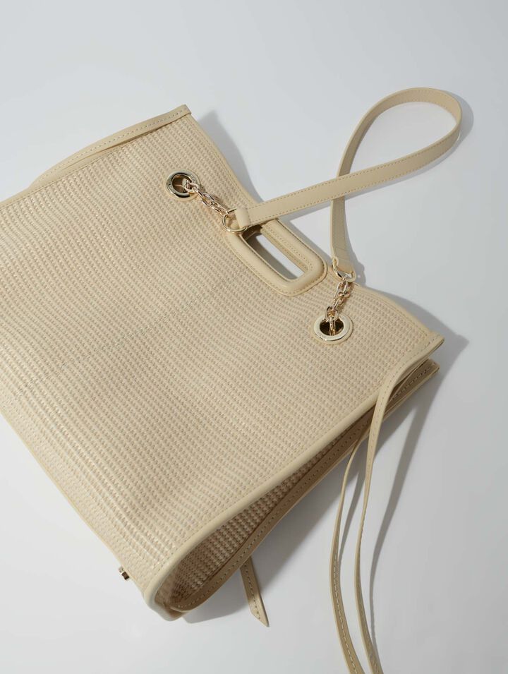 Cabas en textile effet raphia