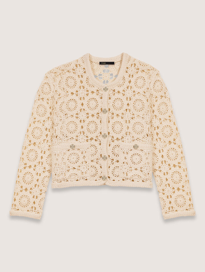 Cardigan court à crochet