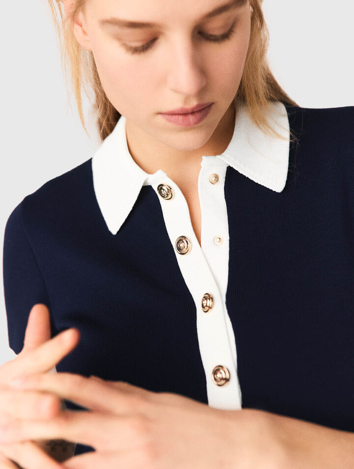 Robe polo &agrave; finitions contrast&eacute;s