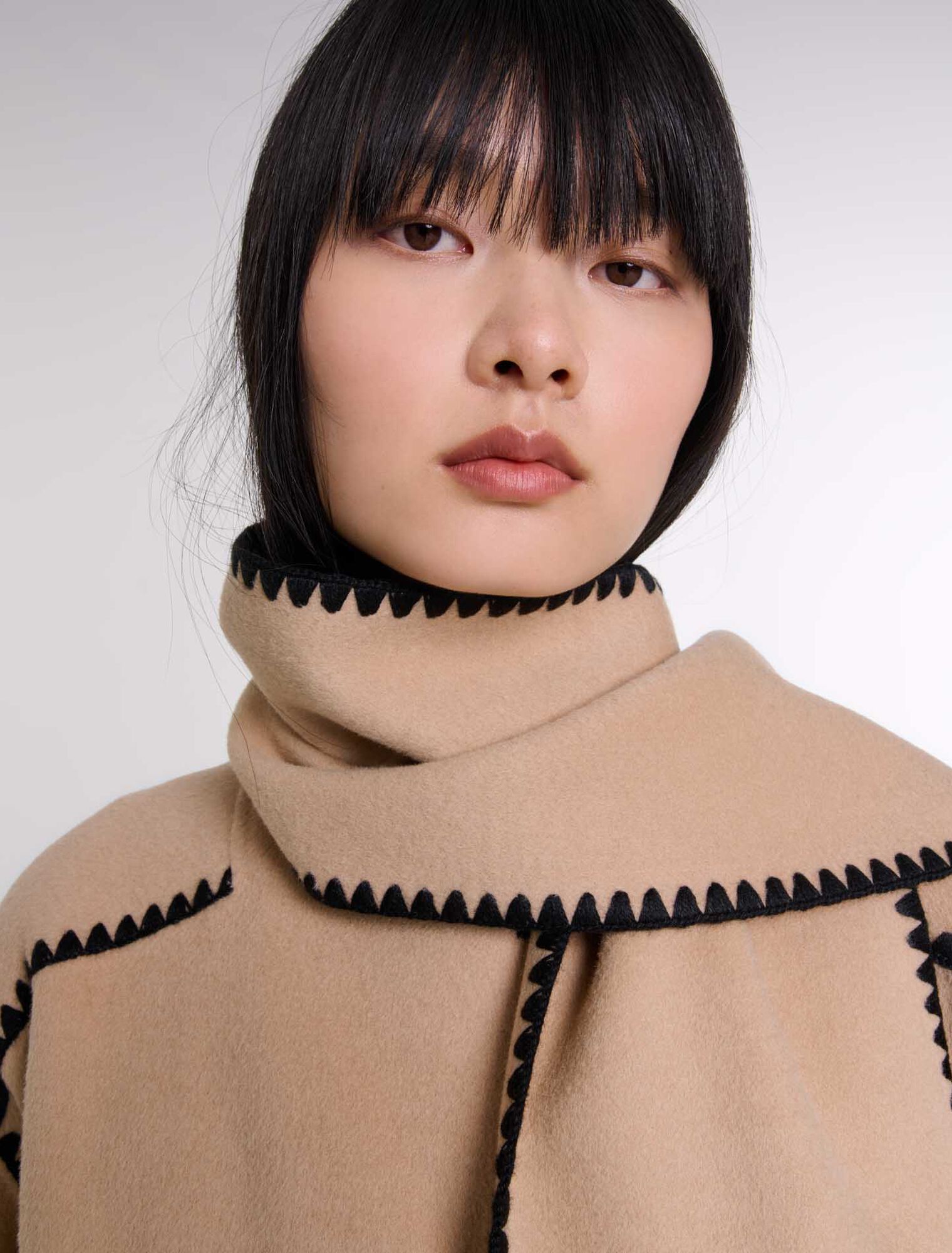 Manteau bicolore double face