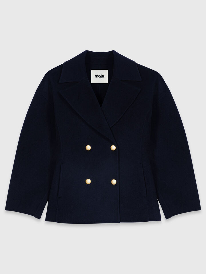 Manteau cintr&eacute; en double face