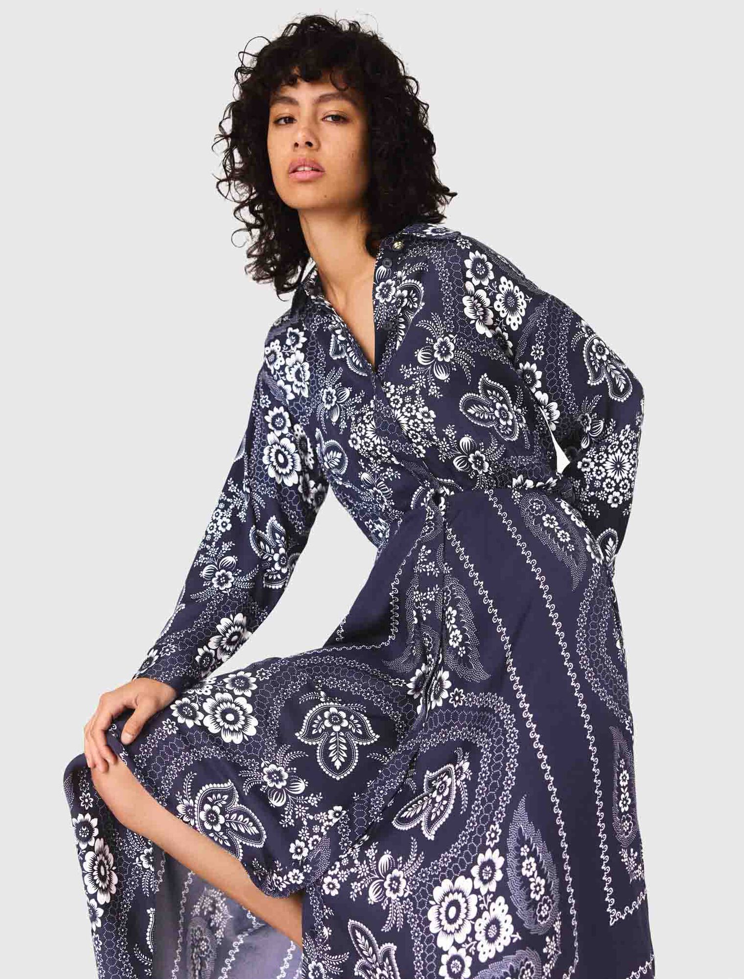 Robe longue fluide imprimée