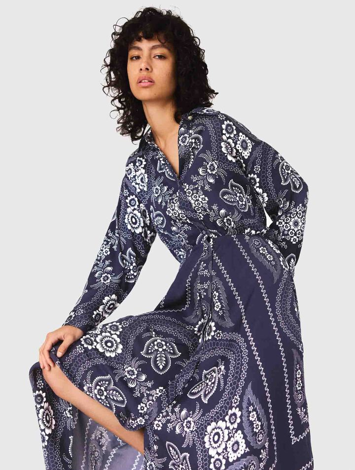 Robe longue fluide imprimée