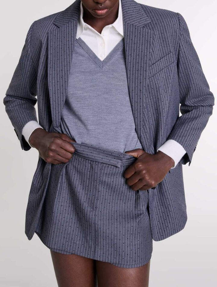 Veste de tailleur strass&eacute;e