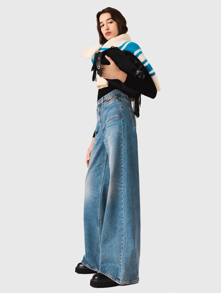 Jean flare avec chaîne
