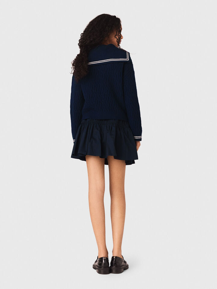 Cardigan torsad&eacute; avec col bateau