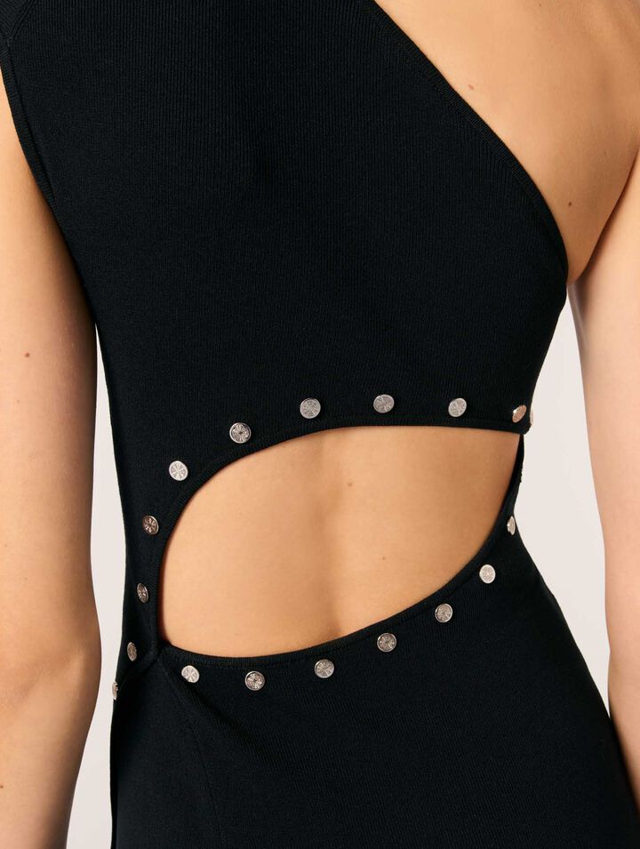 Robe longue en maille asymétrique