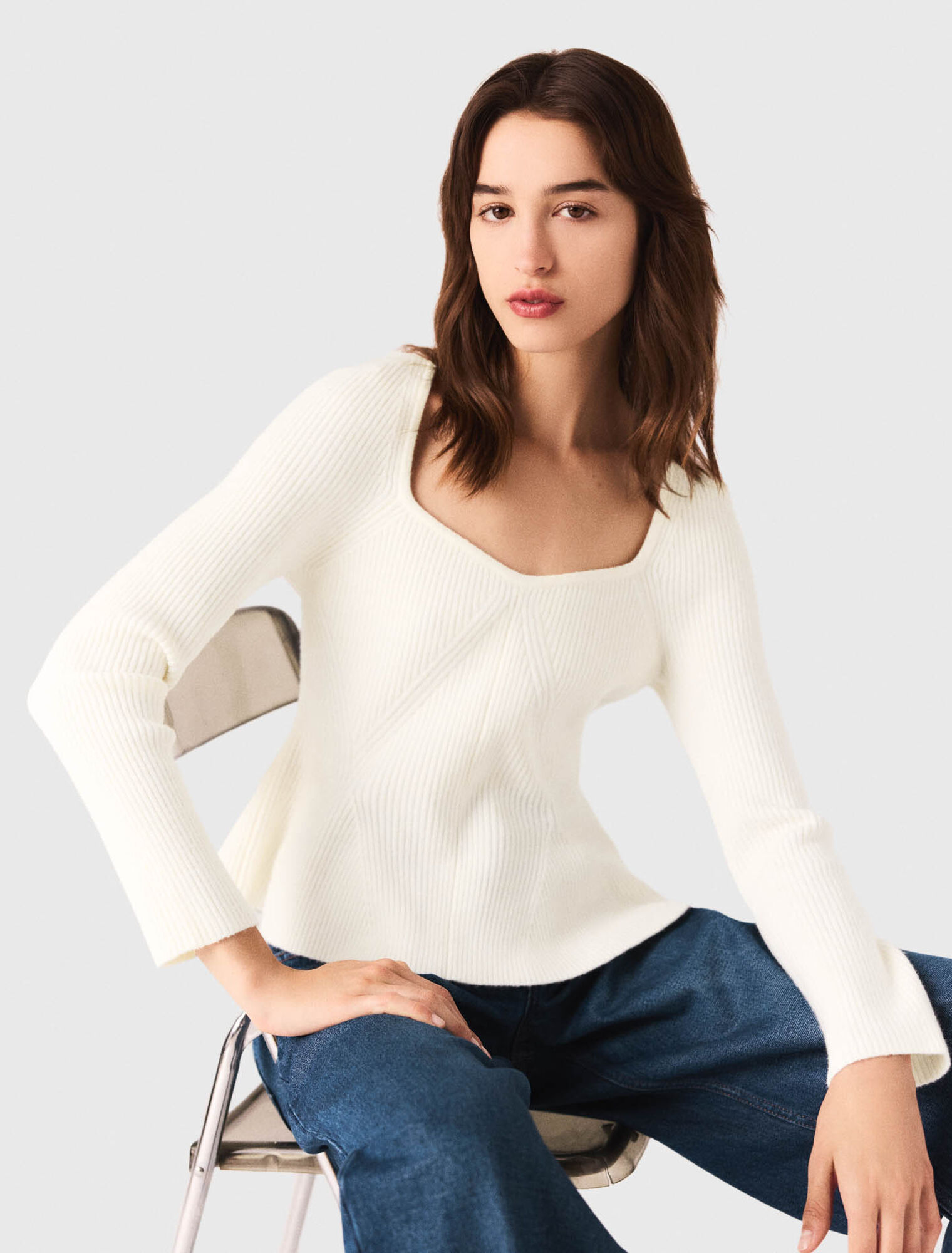 Pull à taille péplum