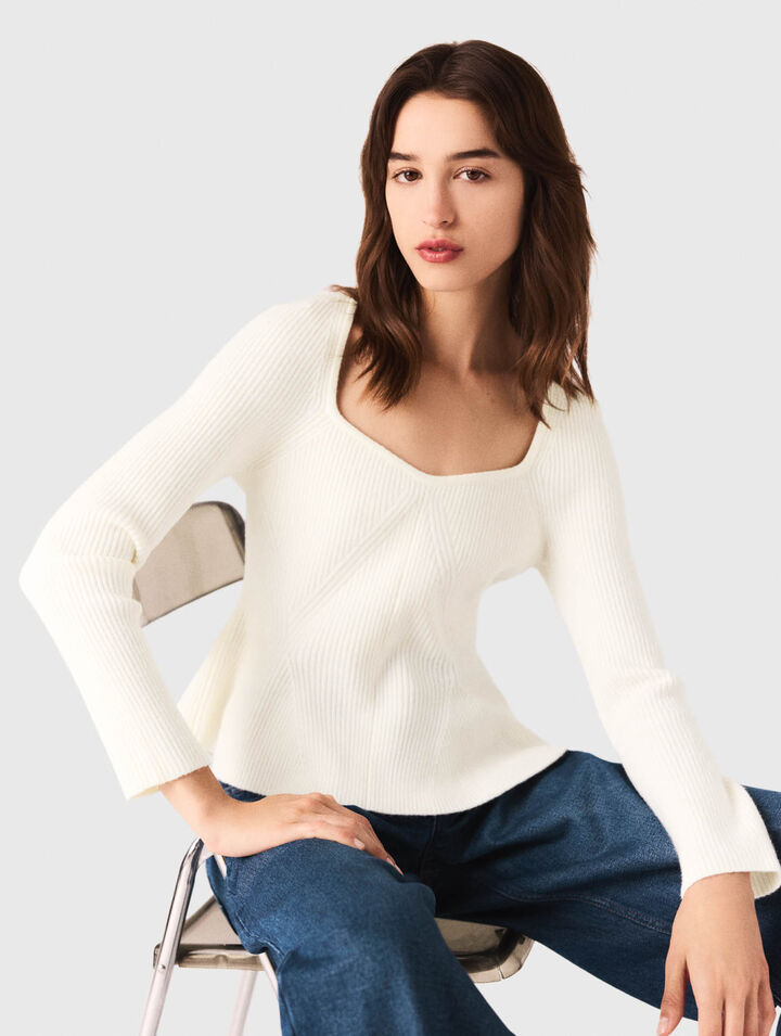 Pull à taille péplum