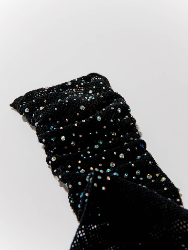 Chaussettes en résille à strass