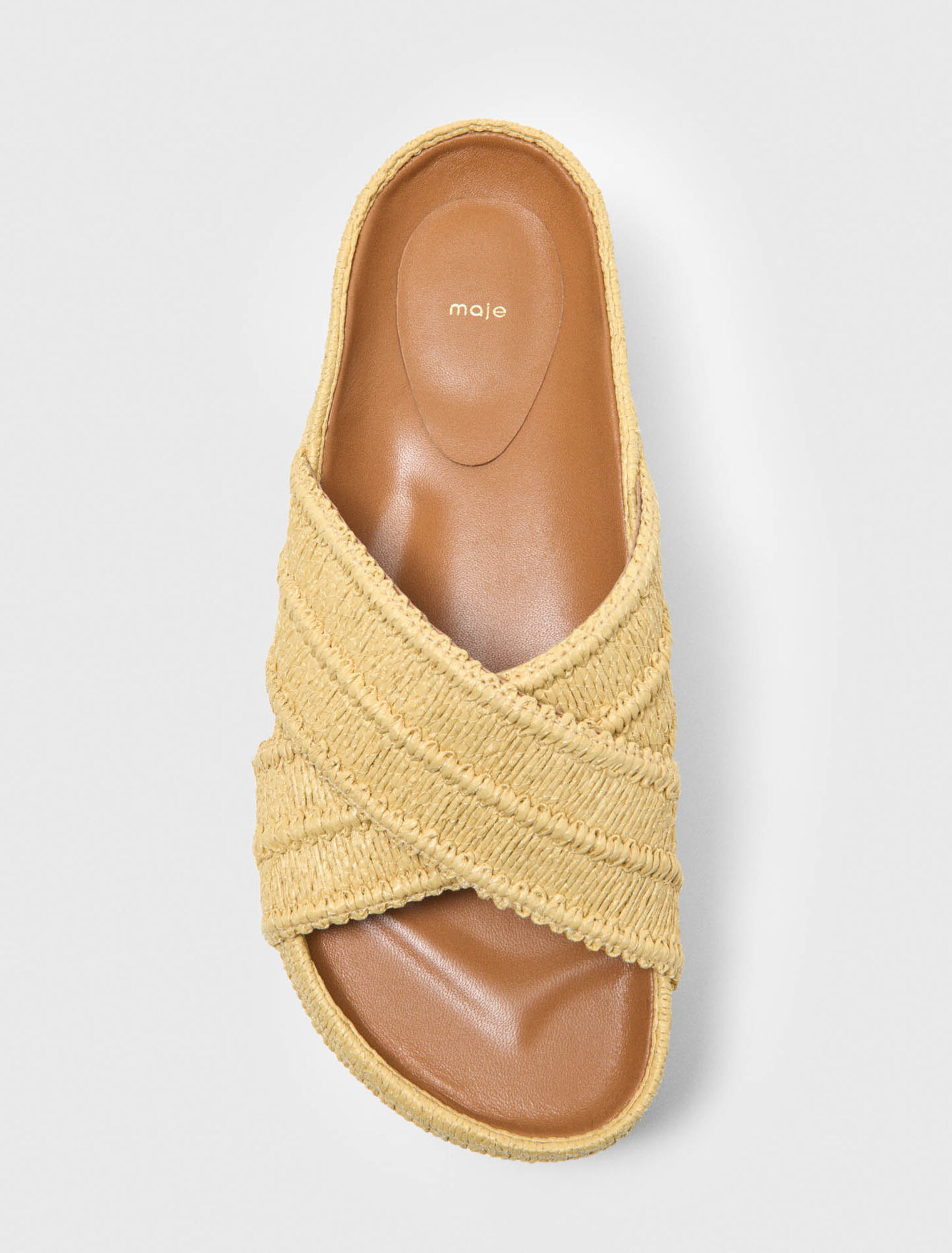 Mules &agrave; plateforme effet raphia