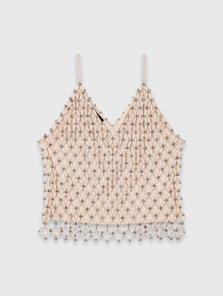 Top en perles avec doublure