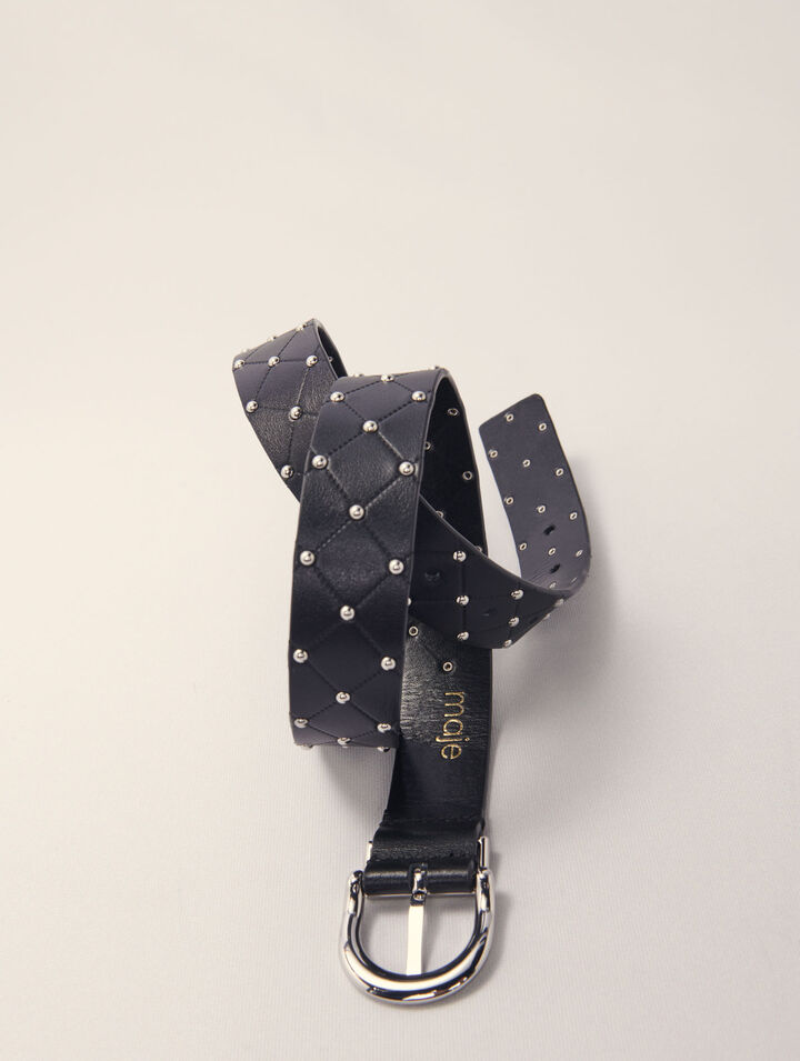 Ceinture en cuir matelassé