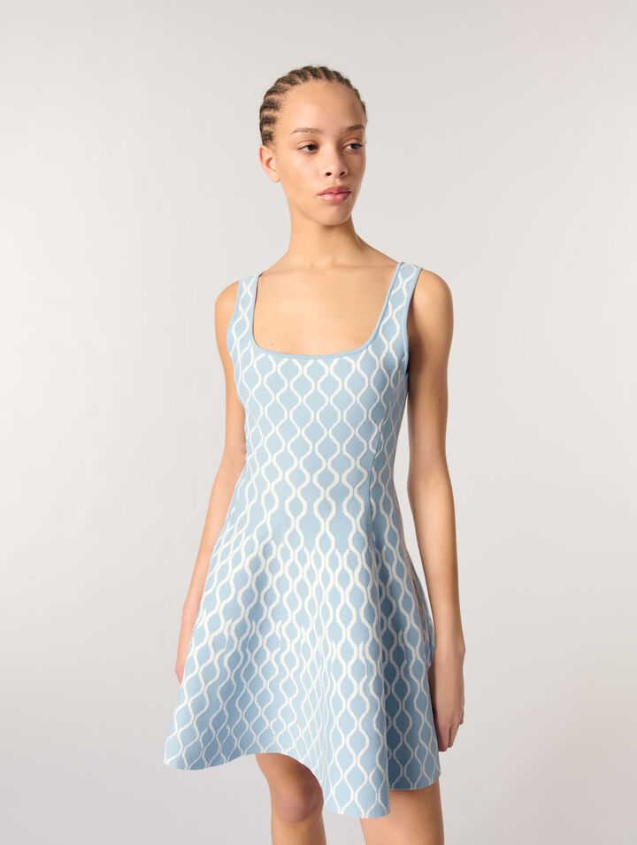 Robe courte en maille jacquard