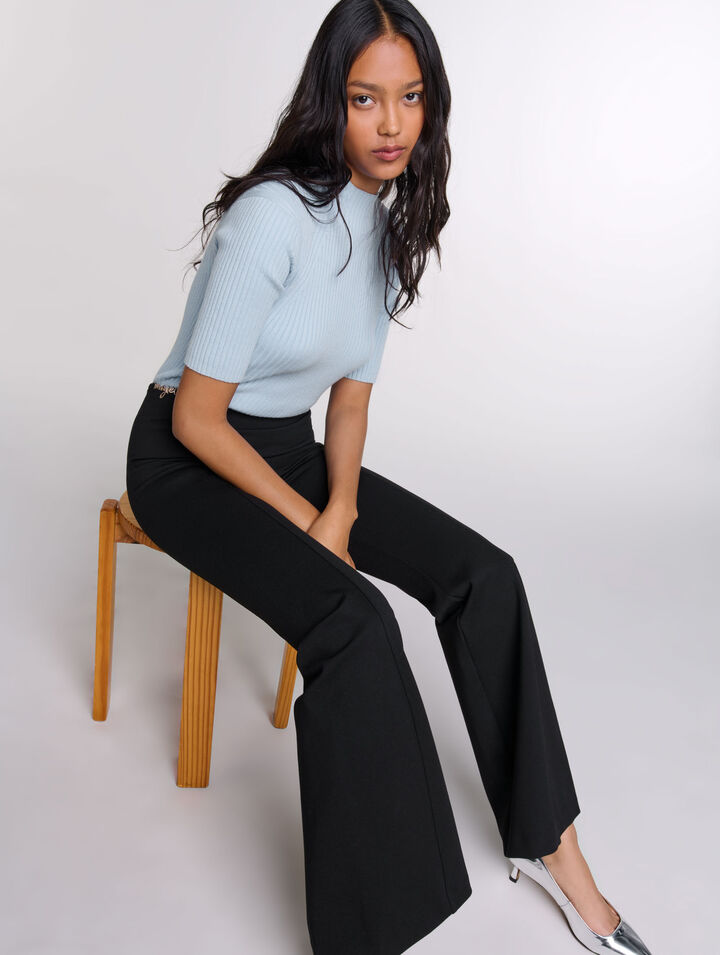 Pantalon évasé avec détail bijoux