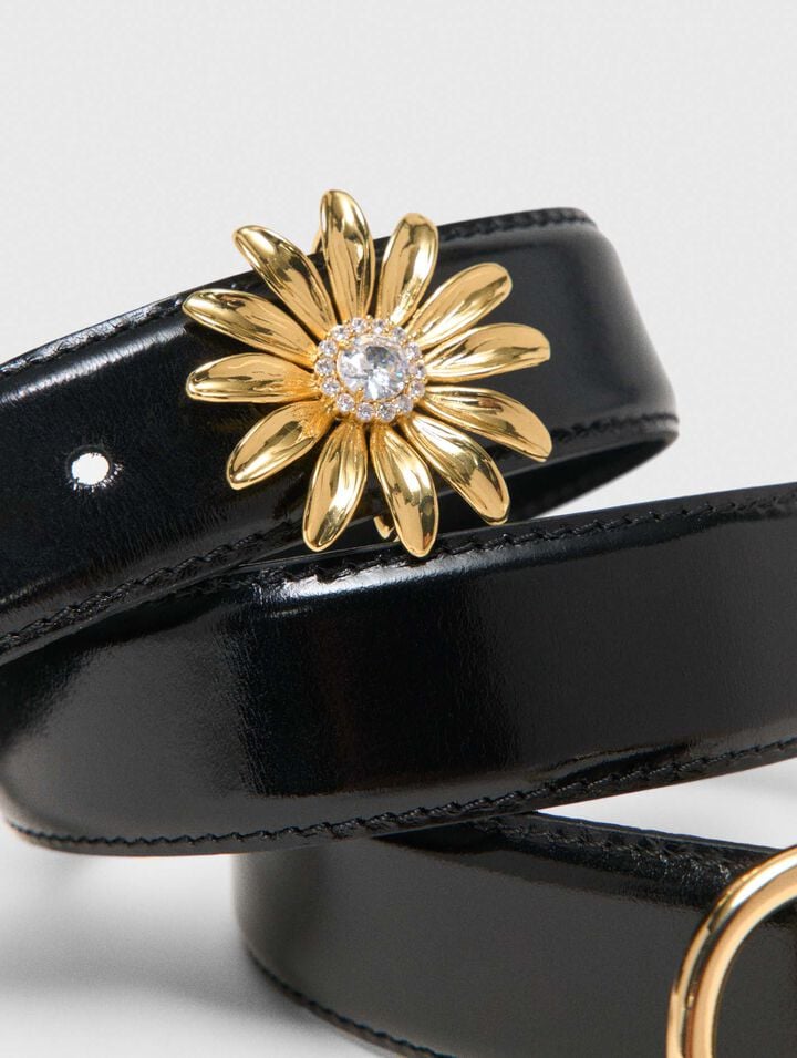 Ceinture en cuir &agrave; bijou amovible