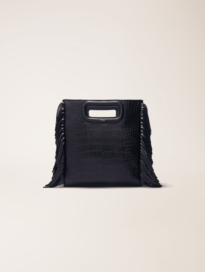 Sac M en cuir effet croco