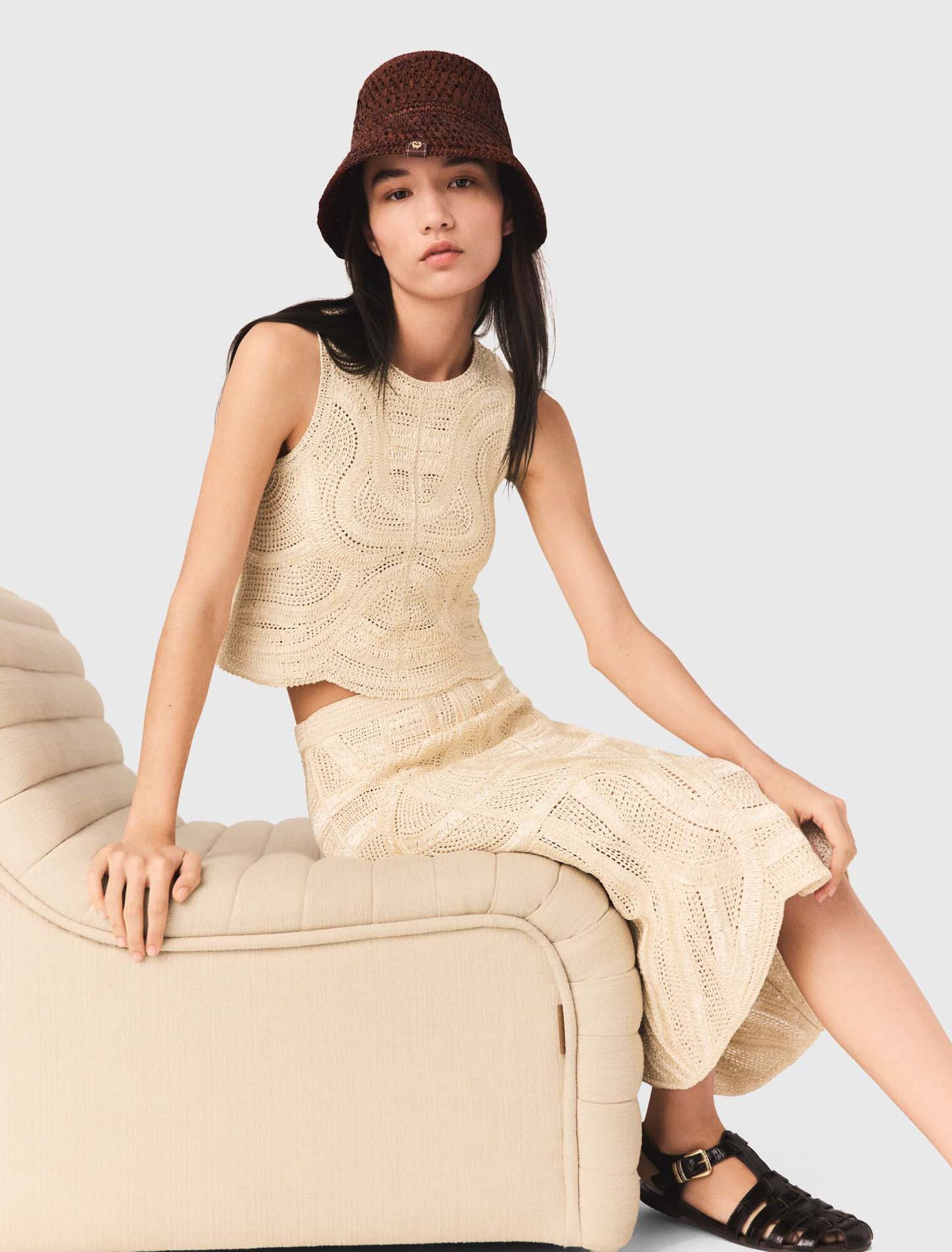 Jupe longue en crochet