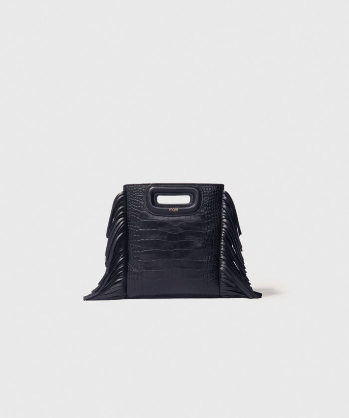 Sac M Mini En Cuir Effet Croco - Noir - Maje