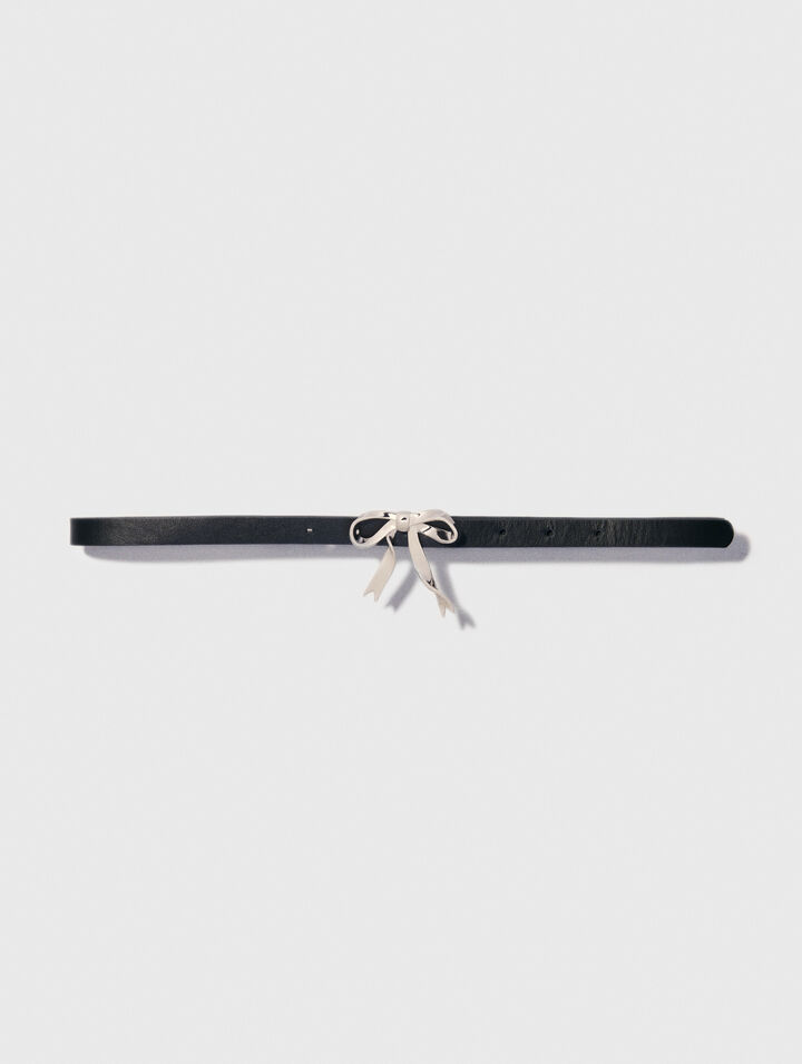 Ceinture noeud fine en cuir