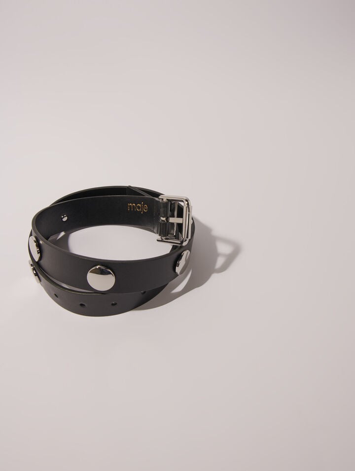Ceinture en cuir à studs
