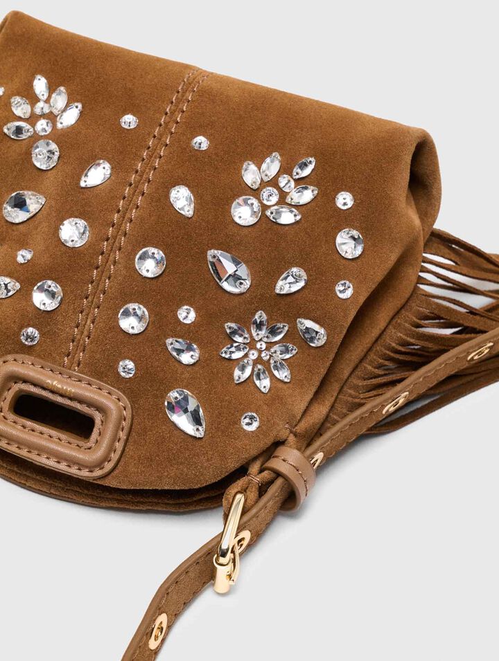 Sac Miss M micro en suède à strass