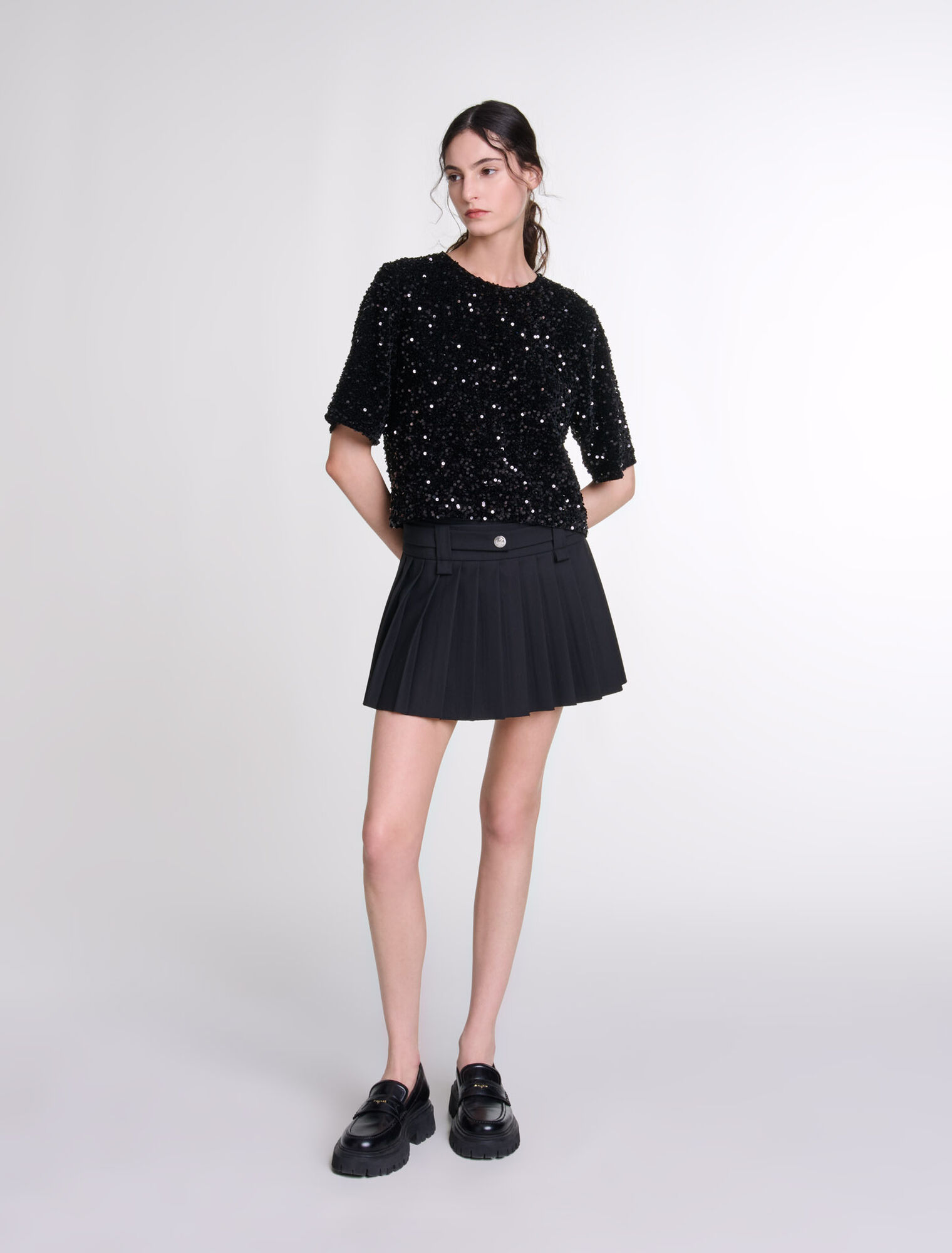 Top en velours et sequins