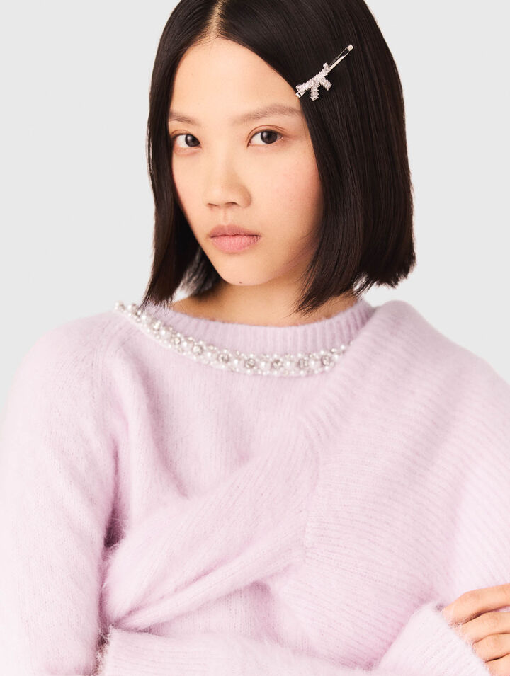 Barette nœud à strass