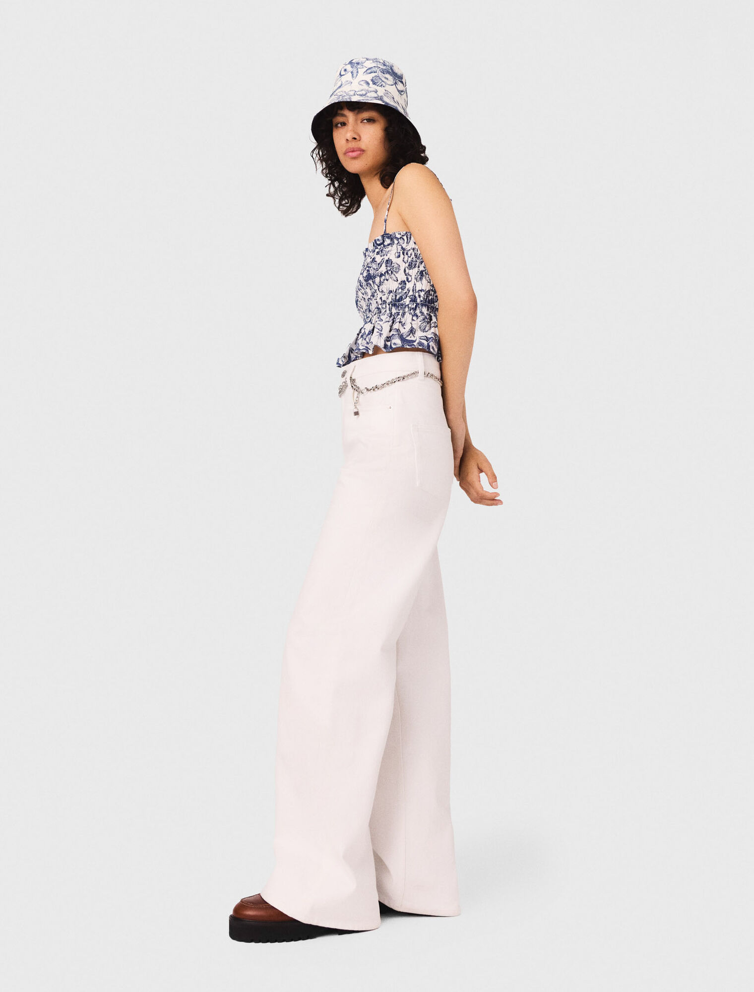 Jean large taille haute