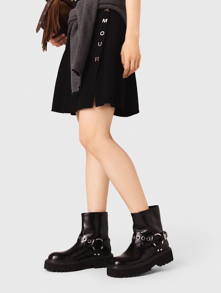 Bottine biker en cuir