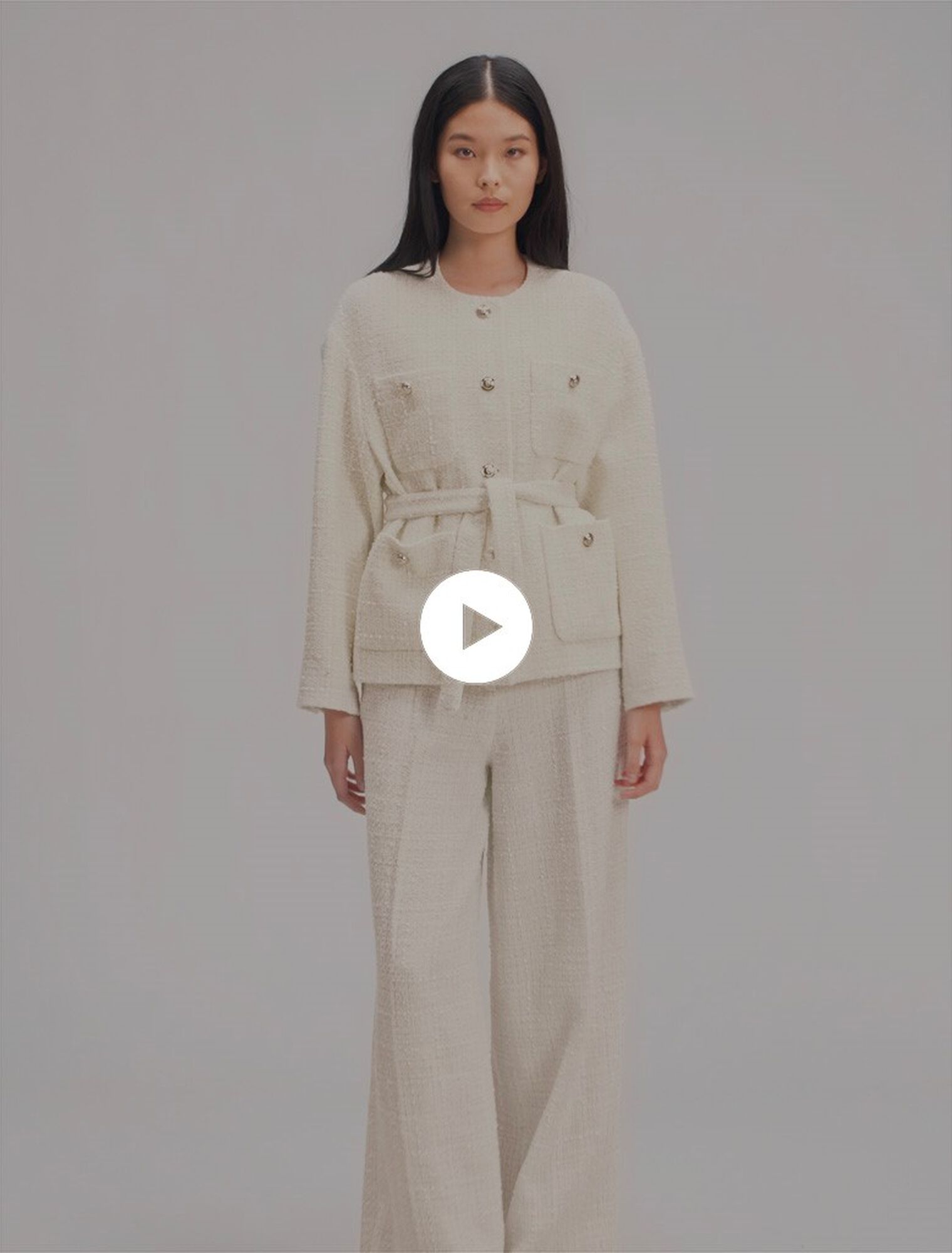 Veste ceinturée en tweed