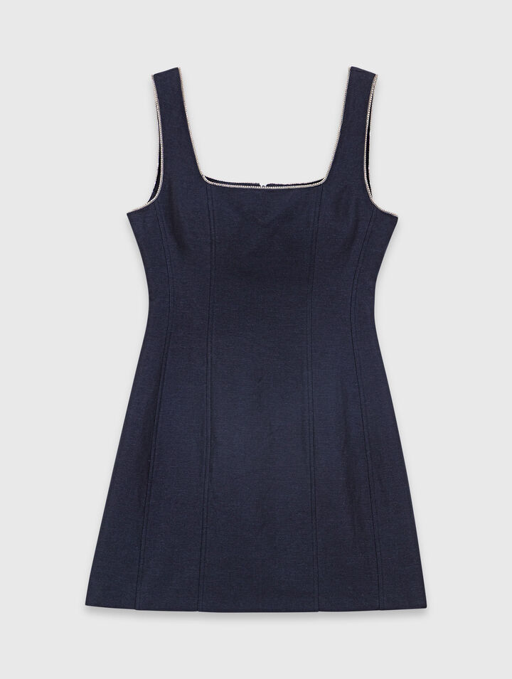 Robe courte en lin m&eacute;lang&eacute;