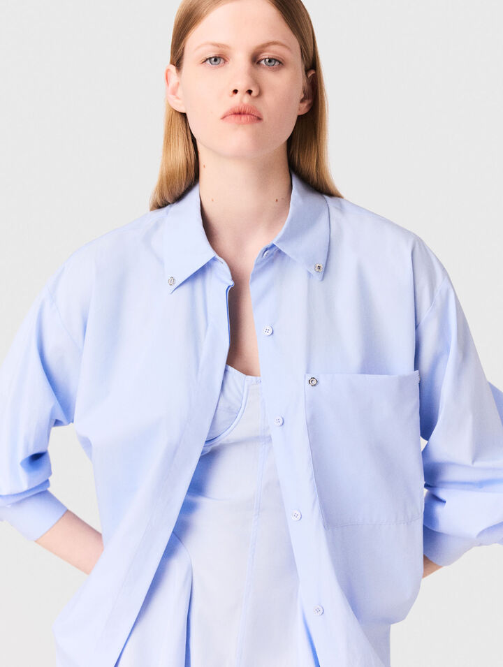 Chemise longue en popeline